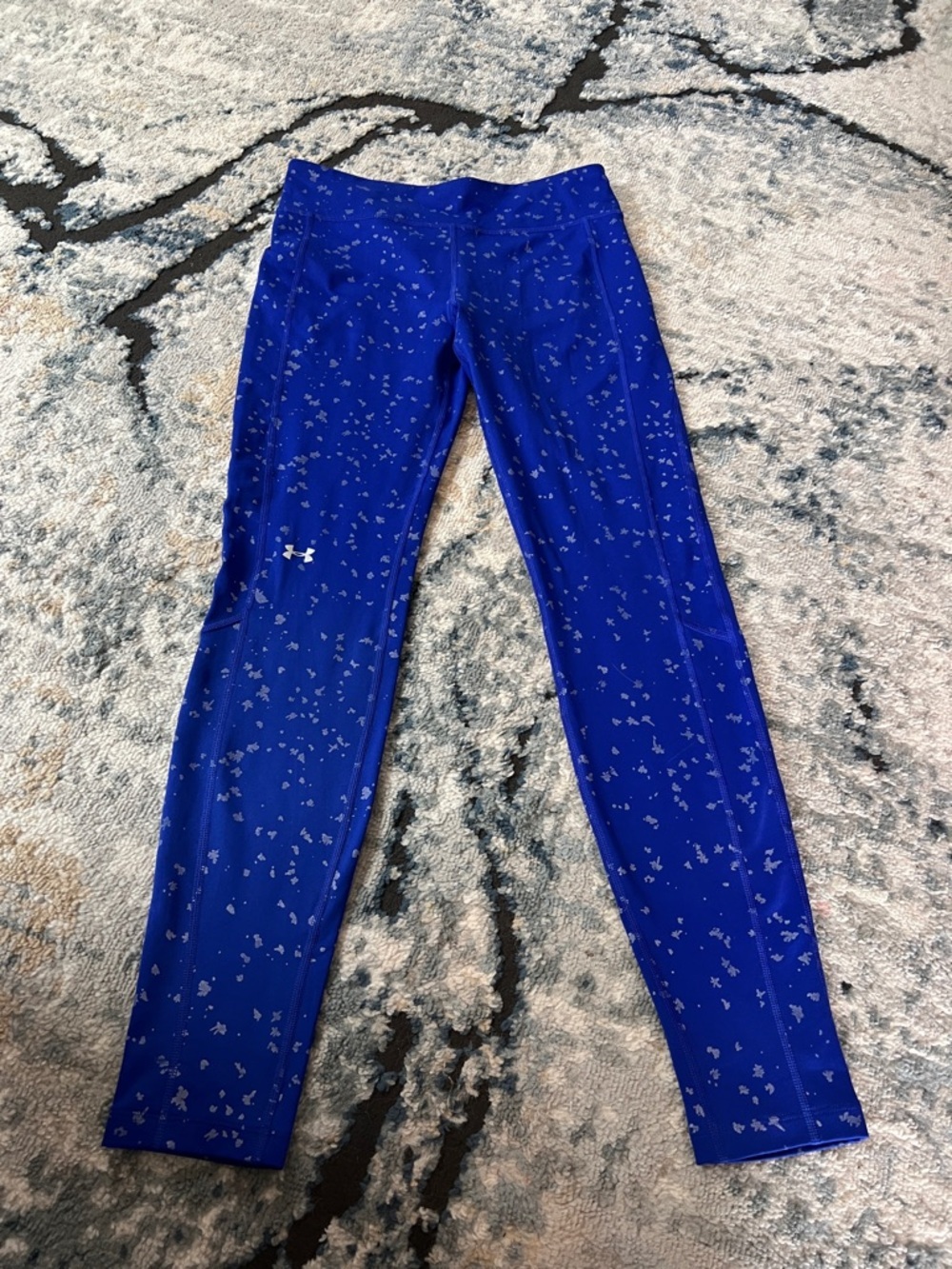 Under Armour Royal Blue Leggings with Silver Fleck Accents